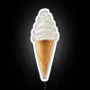 Vibrant Neon Sign Featuring a Sweet Soft Serve Ice Cream Cone
