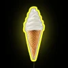 Eye-catching soft serve vanilla ice cream cone neon display decoration