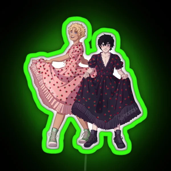 Solangelo Strawberry Dress RGB Neon Sign