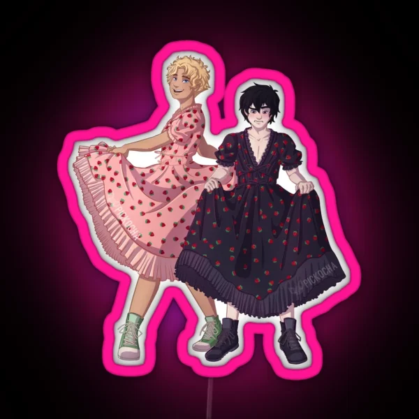 Solangelo Strawberry Dress RGB Neon Sign