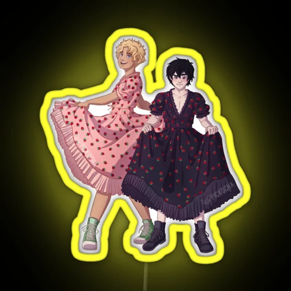 Solangelo Strawberry Dress RGB Neon Sign
