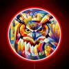 Glowing RGB neon led featuring colorful songbird design