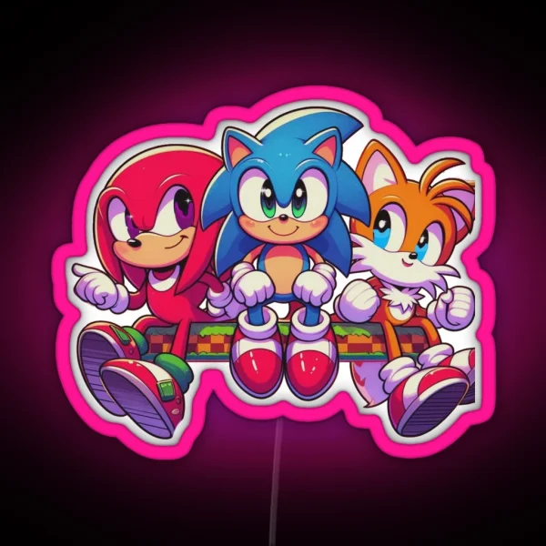 Sonic Knuckles And Tails RGB Neon Sign