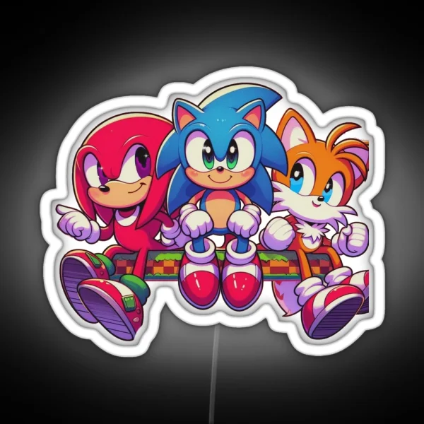 Sonic Knuckles And Tails RGB Neon Sign