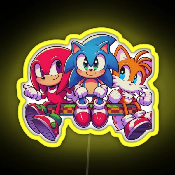 Sonic Knuckles And Tails RGB Neon Sign