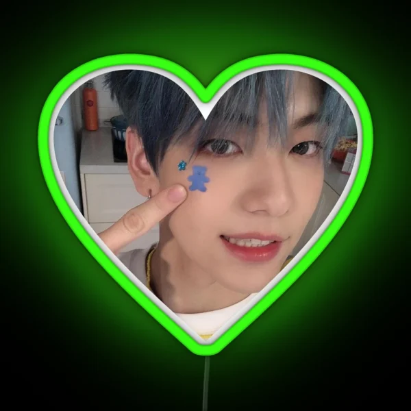 SOOBIN SELCA HEART RGB Neon Sign