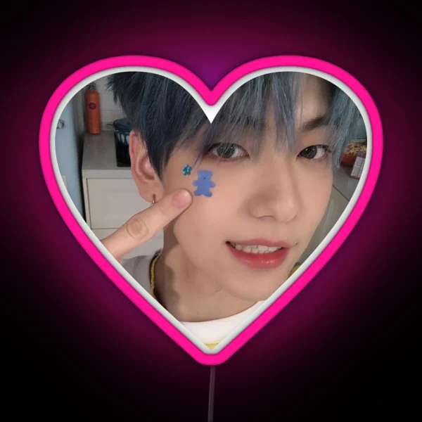 SOOBIN SELCA HEART RGB Neon Sign