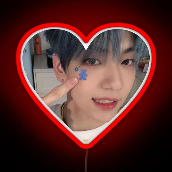 SOOBIN SELCA HEART RGB Neon Sign