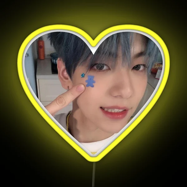 SOOBIN SELCA HEART RGB Neon Sign