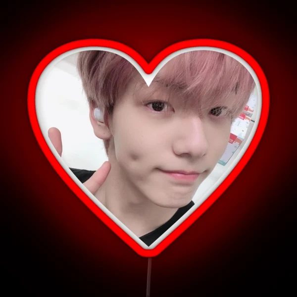 SOOBIN SELCA HEART RGB Neon Sign