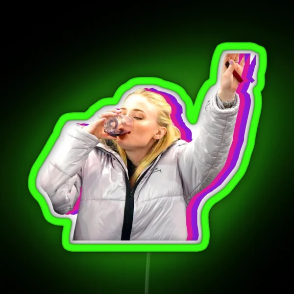 Sophie Wine Chug RGB Neon Sign