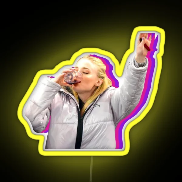 Sophie Wine Chug RGB Neon Sign