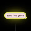 Vibrant Pink Text RGB Neon Sign with Gemini Personality Style Glow