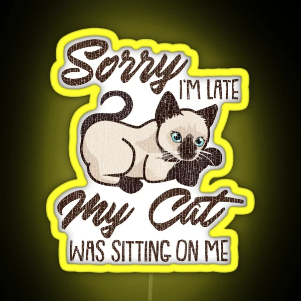 Sorry I M Late My Cat Was Sitting On Me RGB Neon Sign