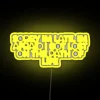 Personalized RGB Neon Sign Art Displaying Humorous Late Arrival Quote