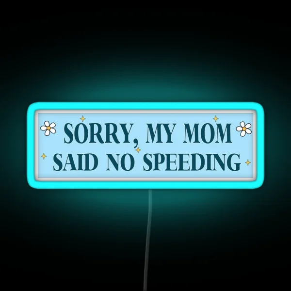 Sorry My Mom Said No Speeding Funny Car Meme RGB Neon Sign