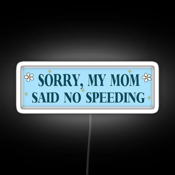 Sorry My Mom Said No Speeding Funny Car Meme RGB Neon Sign