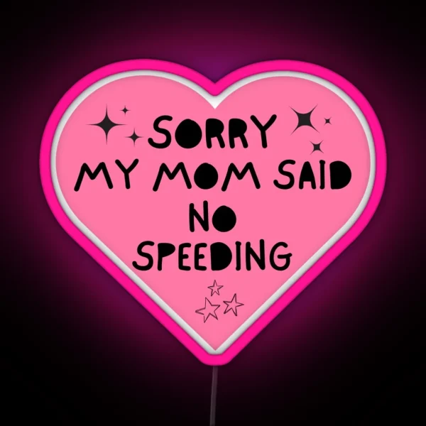 Sorry My Mom Said No Speeding RGB Neon Sign