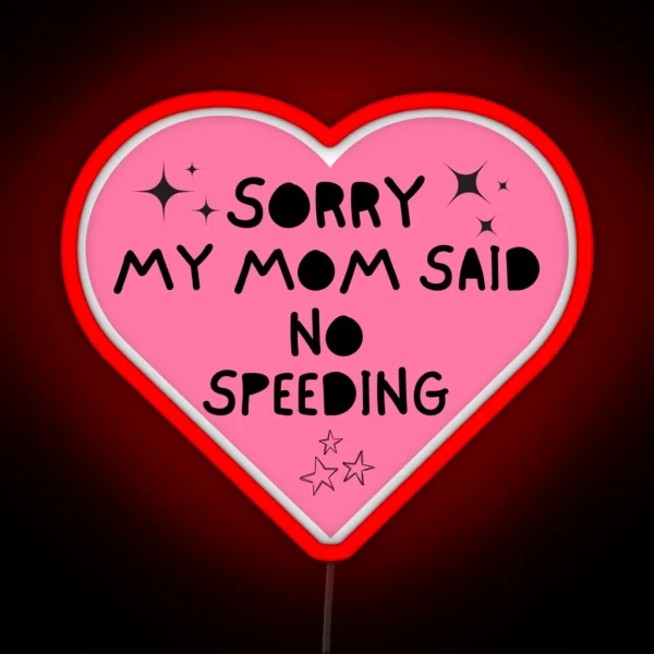 Sorry My Mom Said No Speeding RGB Neon Sign