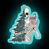 Vibrant sorta scary sorta merry christmas skeleton rgb neon decoration