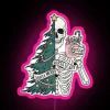 Vintage Style Sorta Scary Sorta Merry Christmas RGB Skeleton Sign