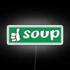 Neon Soup Sign in Vibrant RGB Colorful LED Lighting Design