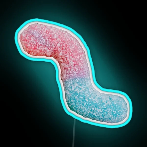 Sour Gummy Worm Red And Blue RGB Neon Sign