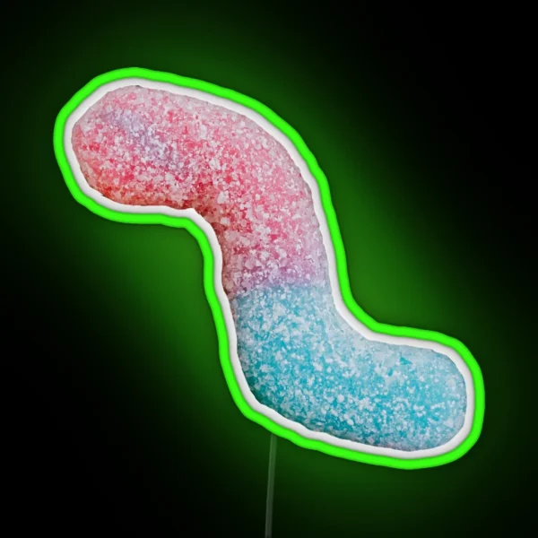 Sour Gummy Worm Red And Blue RGB Neon Sign
