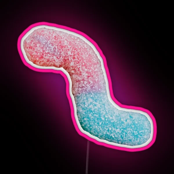 Sour Gummy Worm Red And Blue RGB Neon Sign