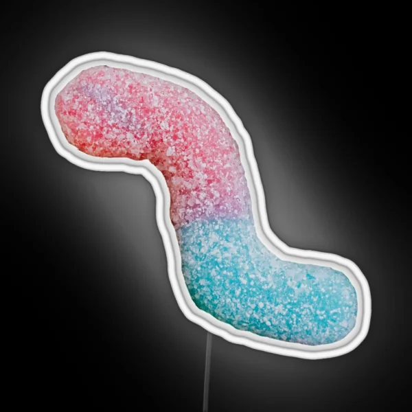 Sour Gummy Worm Red And Blue RGB Neon Sign