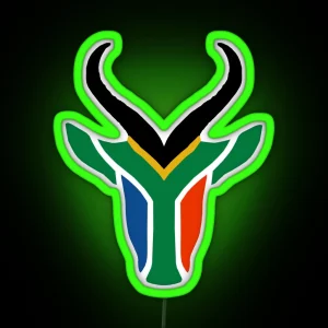 South African Flag Springbok 2020 RGB Neon Sign