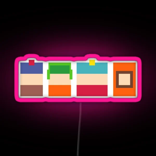 South Park Boys Pixel Art RGB Neon Sign