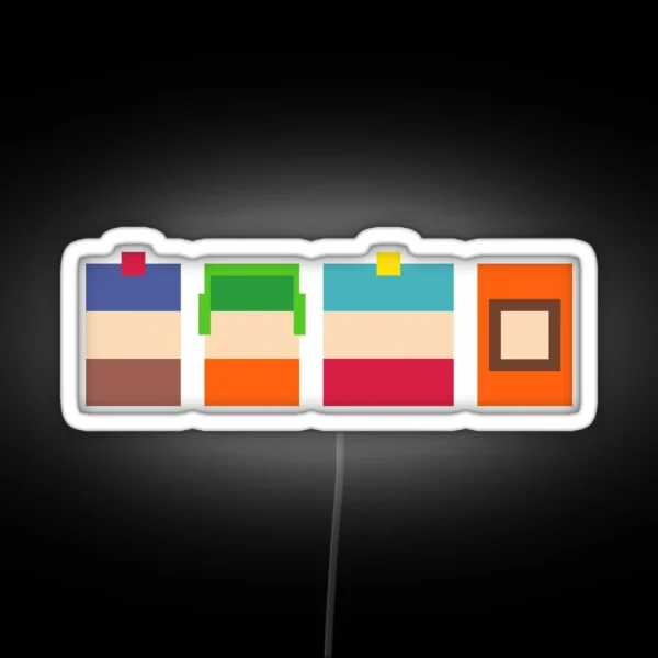 South Park Boys Pixel Art RGB Neon Sign