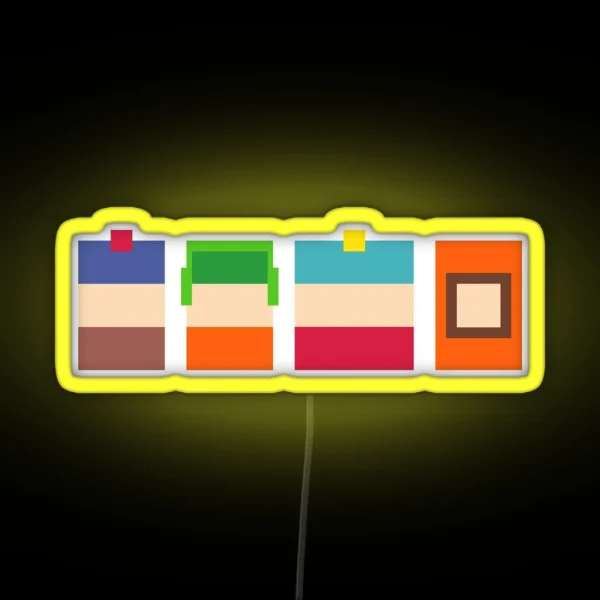 South Park Boys Pixel Art RGB Neon Sign