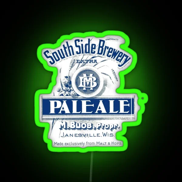 South Side Brewery Pale Ale Janesville Wisconsin RGB Neon Sign