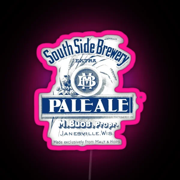 South Side Brewery Pale Ale Janesville Wisconsin RGB Neon Sign