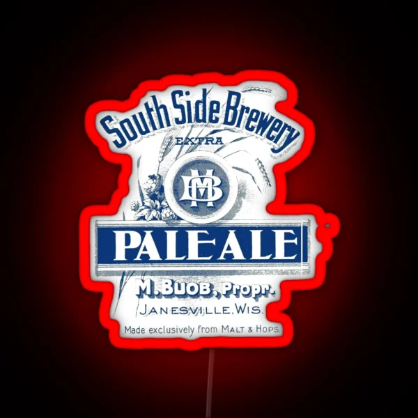 South Side Brewery Pale Ale Janesville Wisconsin RGB Neon Sign