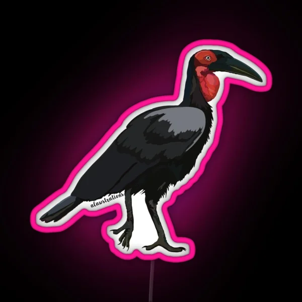 Southern Ground Hornbill Bucorvus Leadbeateri RGB Neon Sign