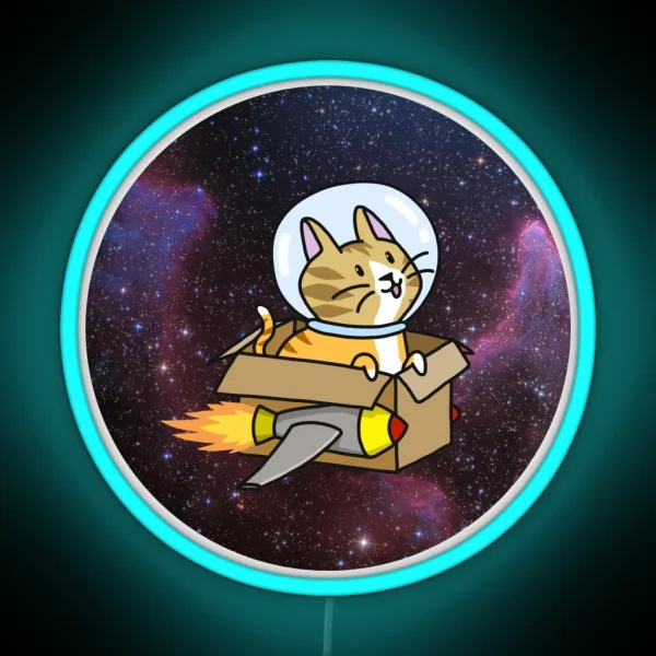 Space Cat RGB Neon Sign