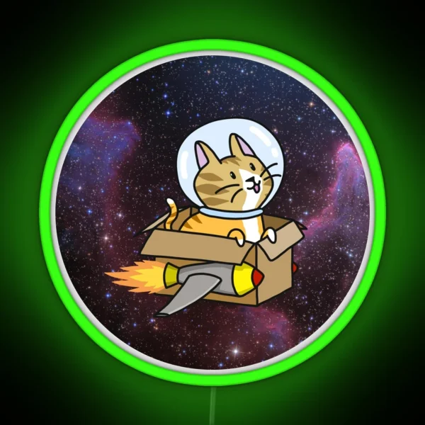 Space Cat RGB Neon Sign