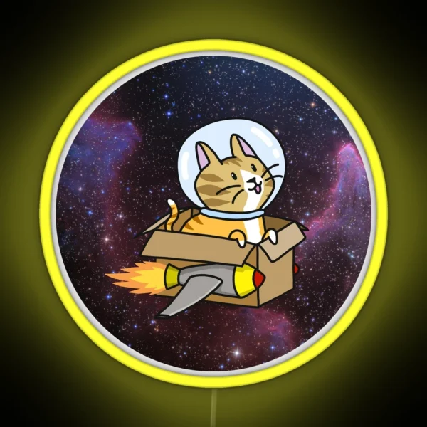 Space Cat RGB Neon Sign