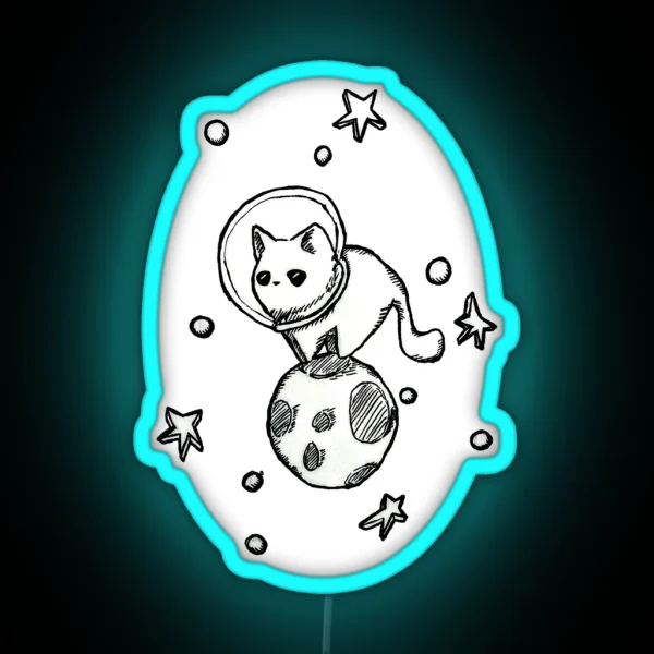 Space Cat RGB Neon Sign