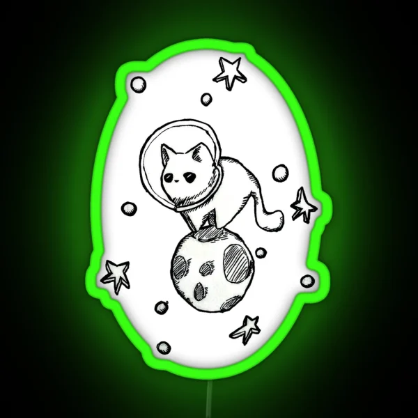 Space Cat RGB Neon Sign