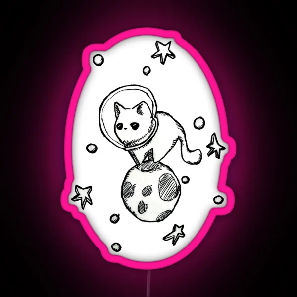 Space Cat RGB Neon Sign