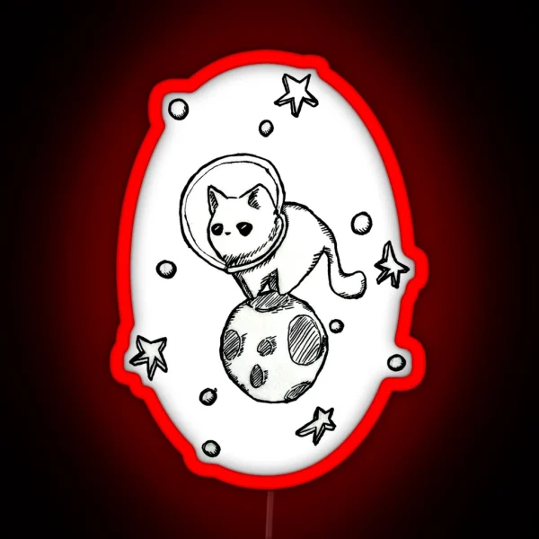 Space Cat RGB Neon Sign