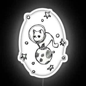 Space Cat RGB Neon Sign