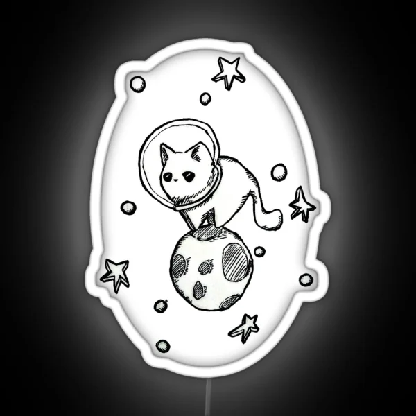 Space Cat RGB Neon Sign