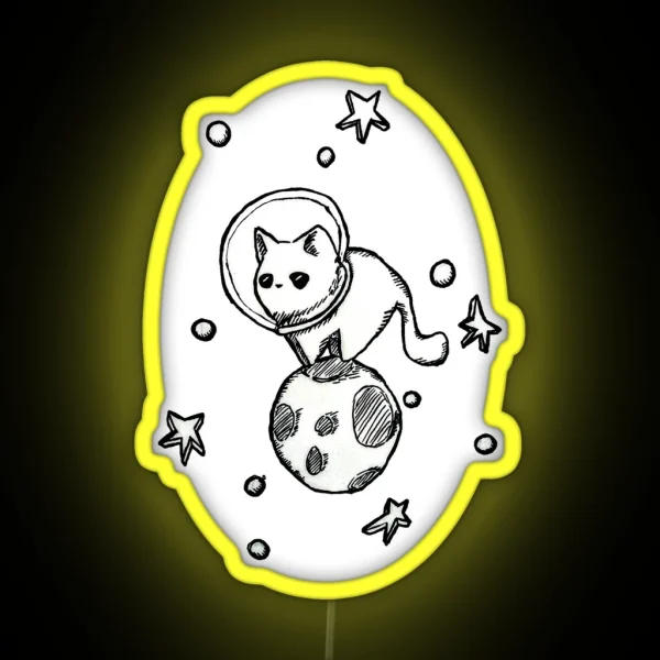 Space Cat RGB Neon Sign