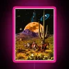 Dynamic RGB LED canvas wall decor with space cowboy theme