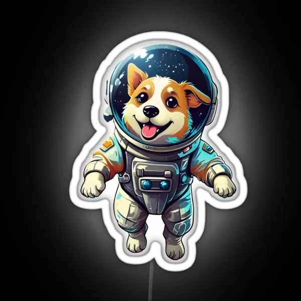 Space Dog Astronaut Led RGB Neon Sign